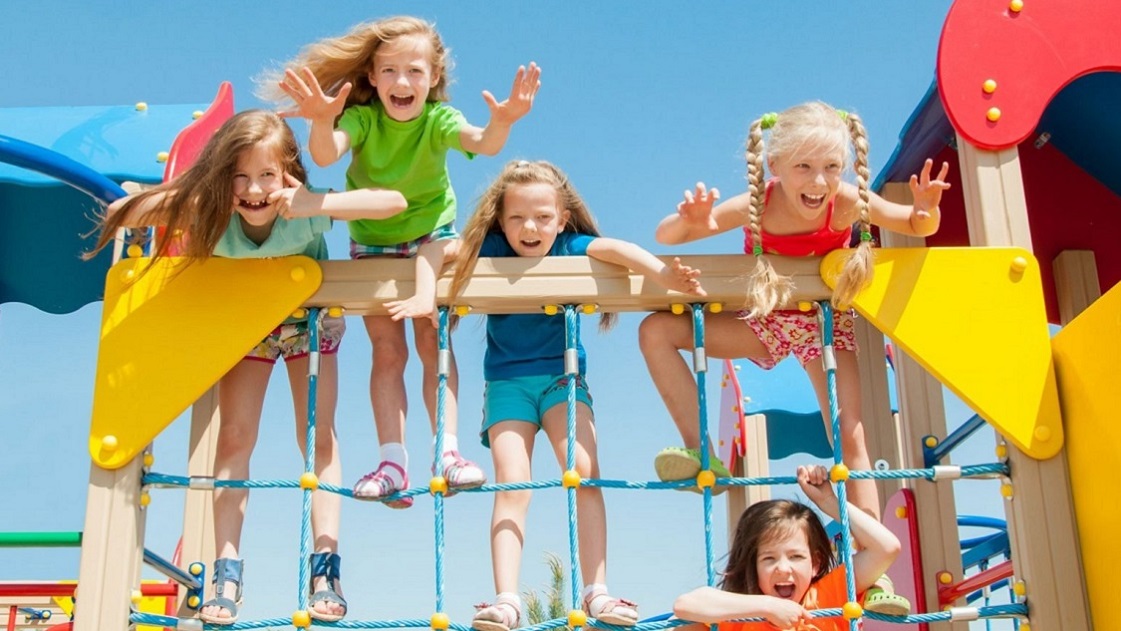 kids playing in playground