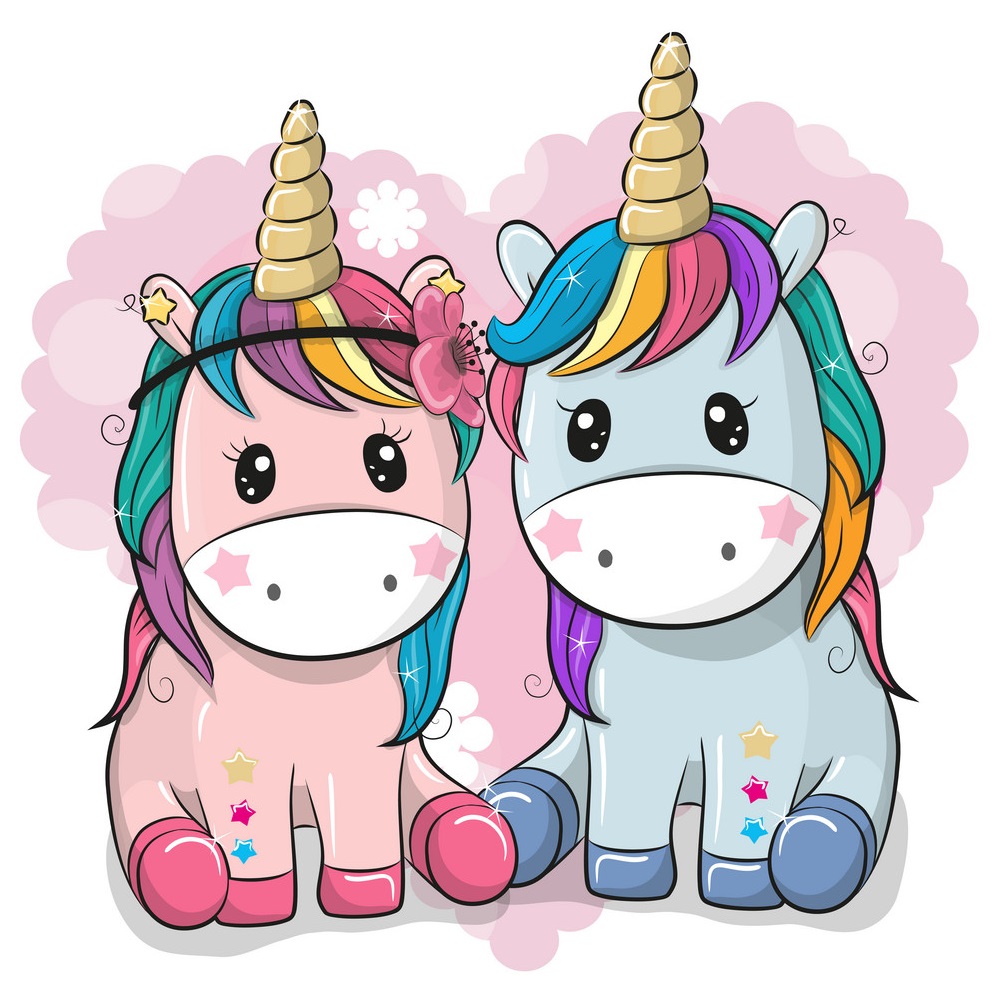 Two cute unicorns